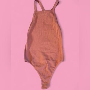 Ribbed Halter Bodysuit in Coral